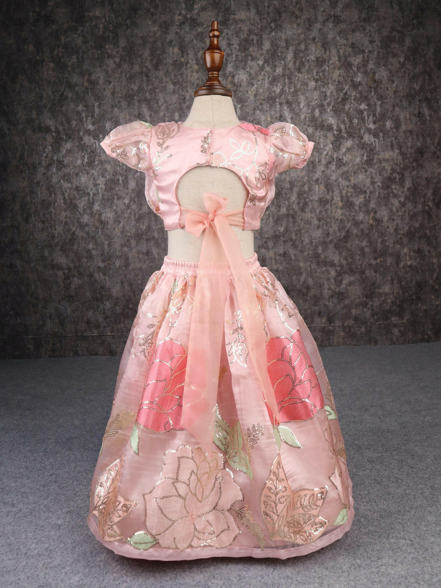 Pear Bear Beautiful Pink Organza Lehenga.