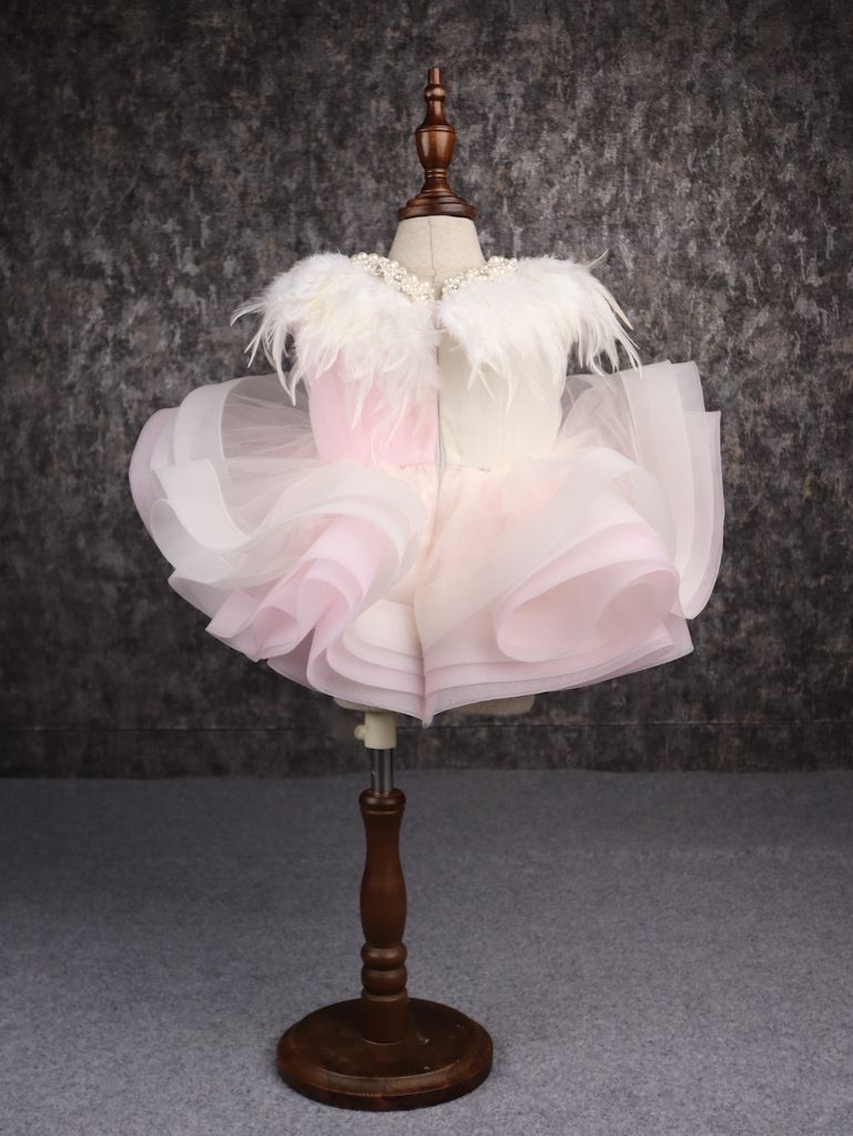 Pear Bear Dual-Colour Princess Net Flared Dress.