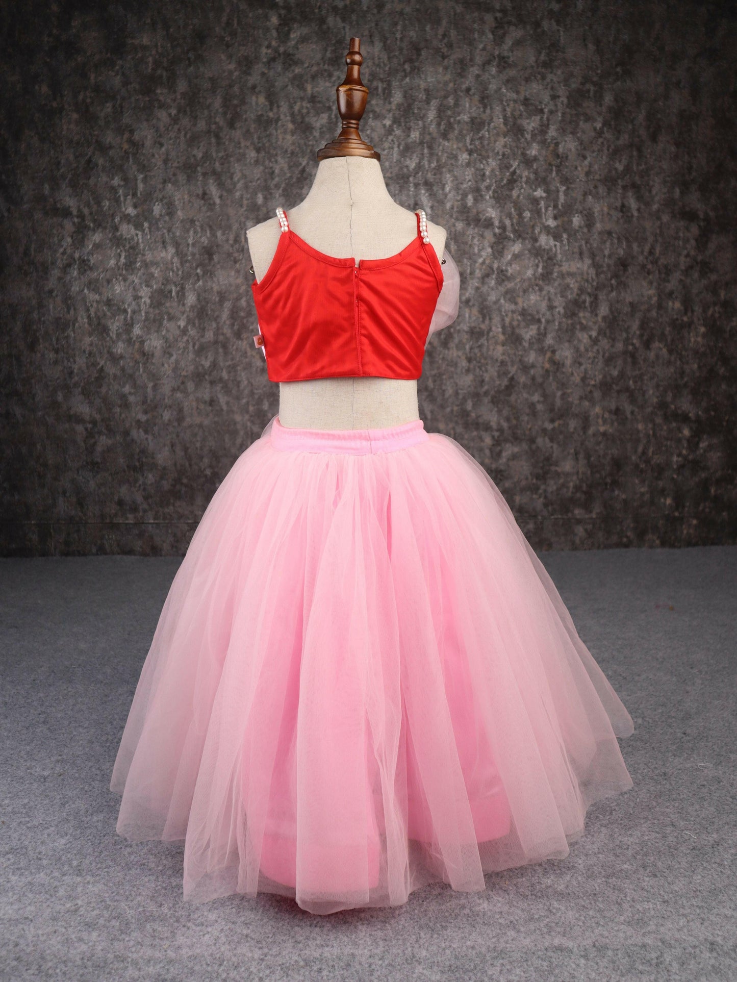 Pear Bear Gorgeous Pink and Red Flower Lehenga.