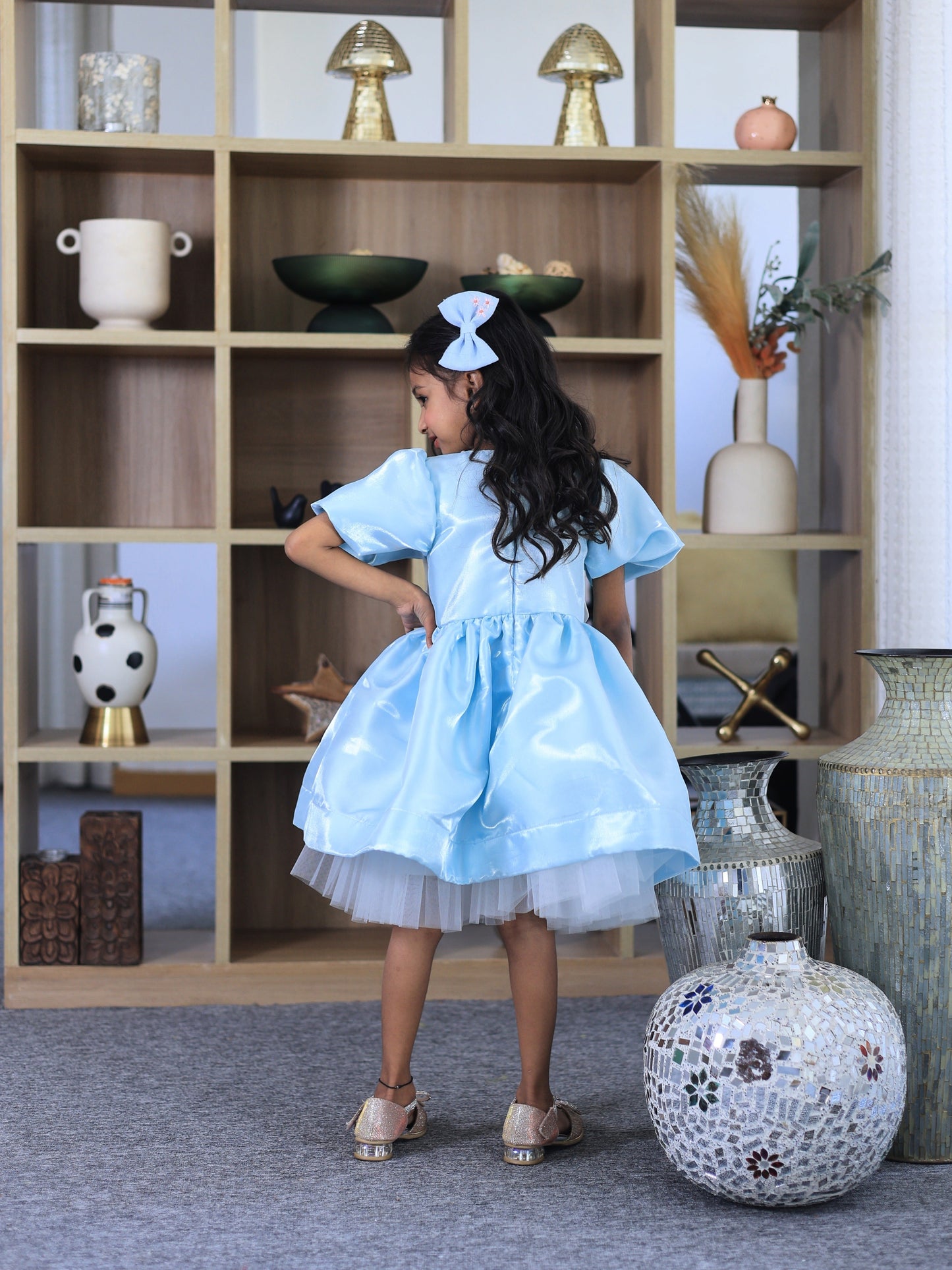 Pear Bear Powder Blue Flower Dress.