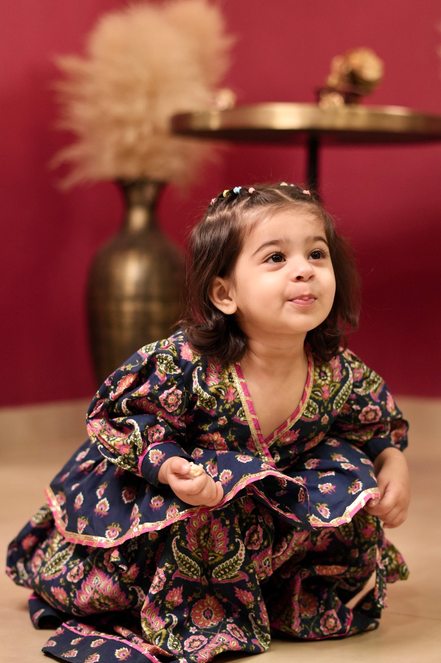 Pear Bear Traditional Turkish Motif Printed Lehenga.