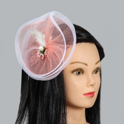 Fancy Twisted Salmon Pink Alligator Hair Fascinator