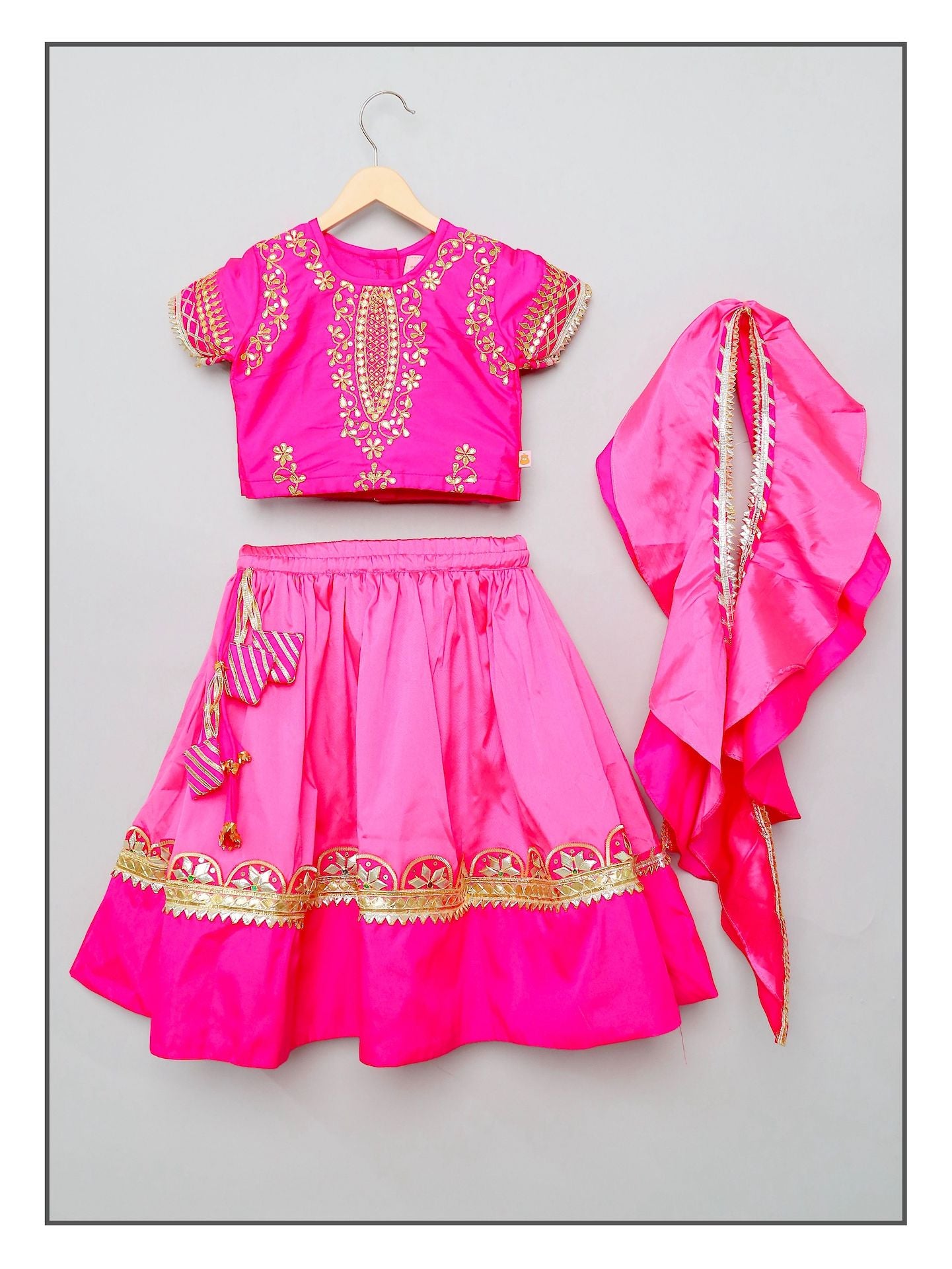 Pink Magenta Gota Patti Lehenga