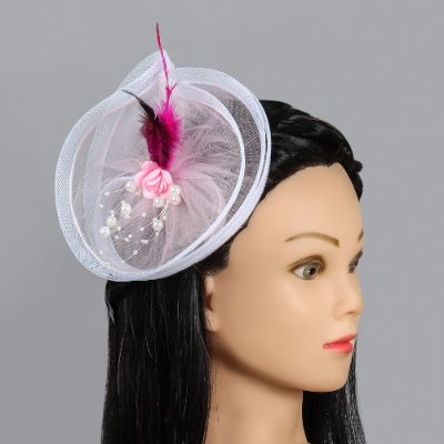 Pink Rose Adorned Twisted Hair Fascinator