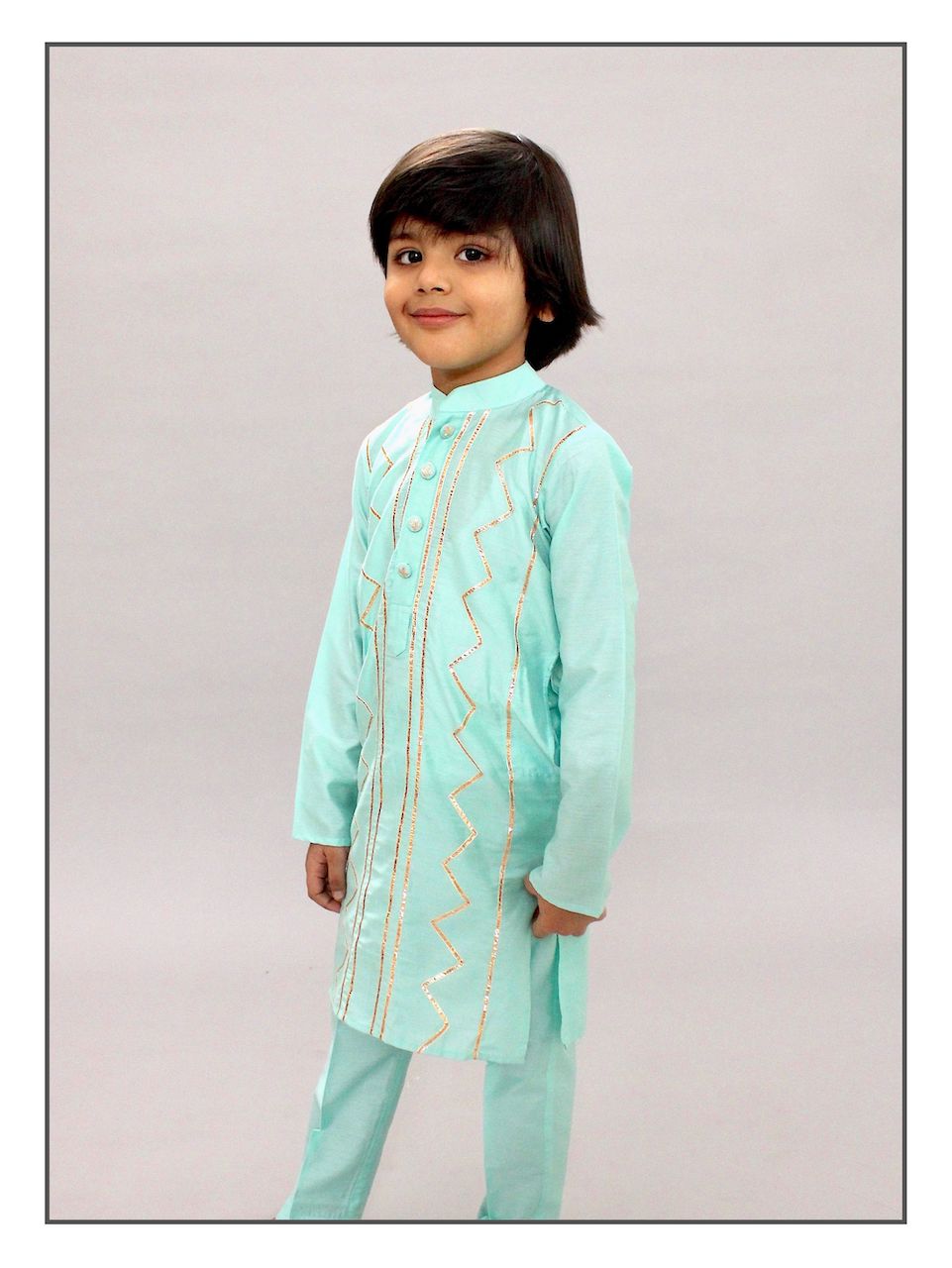 Turquoise Gota kurta Set