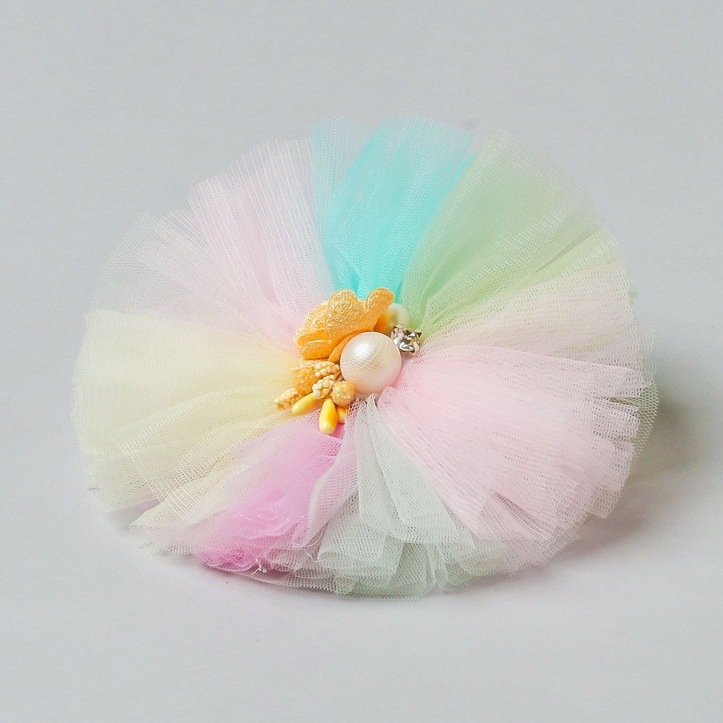 7 Multi Colour Floral And Pearl Work Hair Fascinator