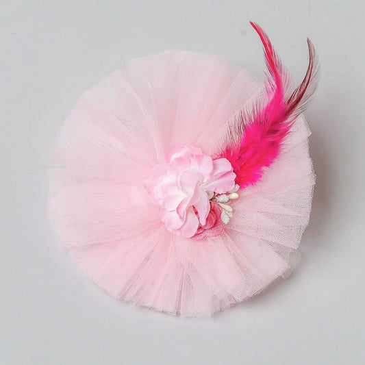 Cute Floral Pink Hair Fascinator