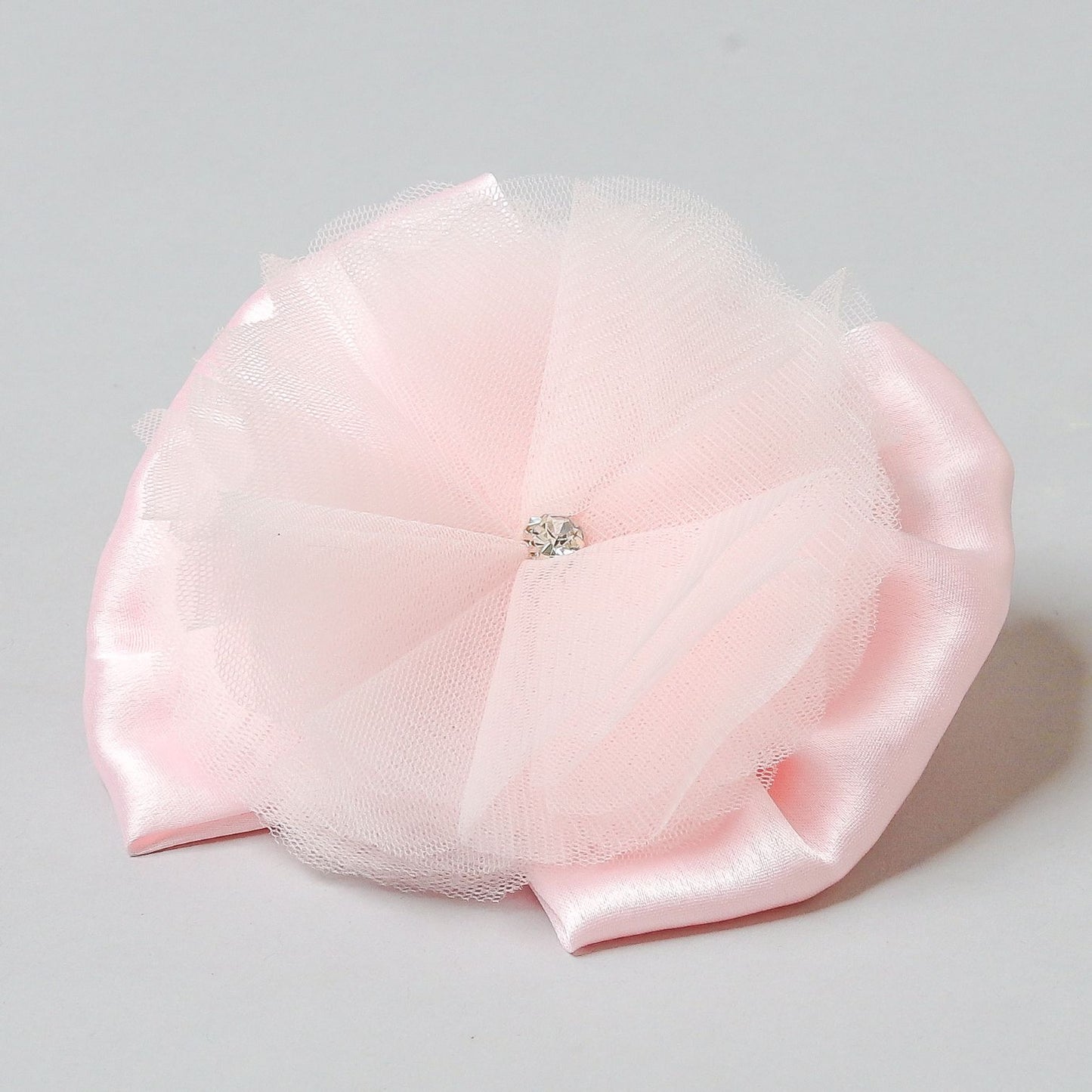 Elegant Peach Flat Back Stone Embellished Fancy Hair Bow