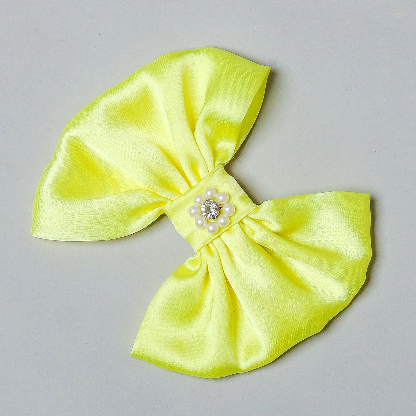 Yellow Pearly Flower Adorned Hair Fascinator