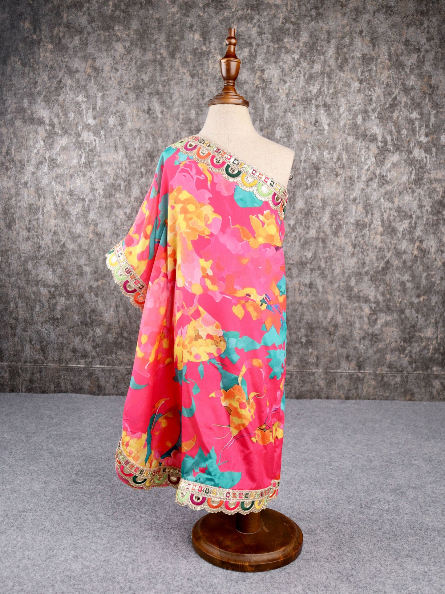 Multi Print One Shoulder Kaftan