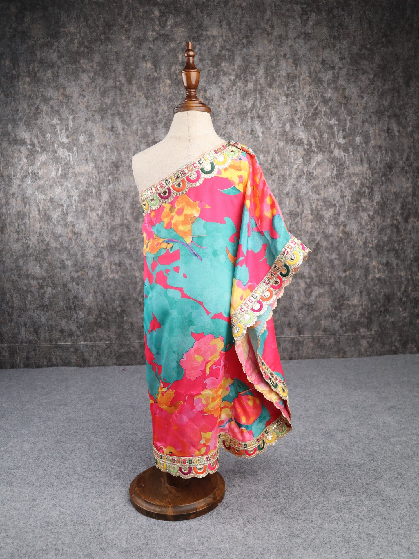 Multi Print One Shoulder Kaftan