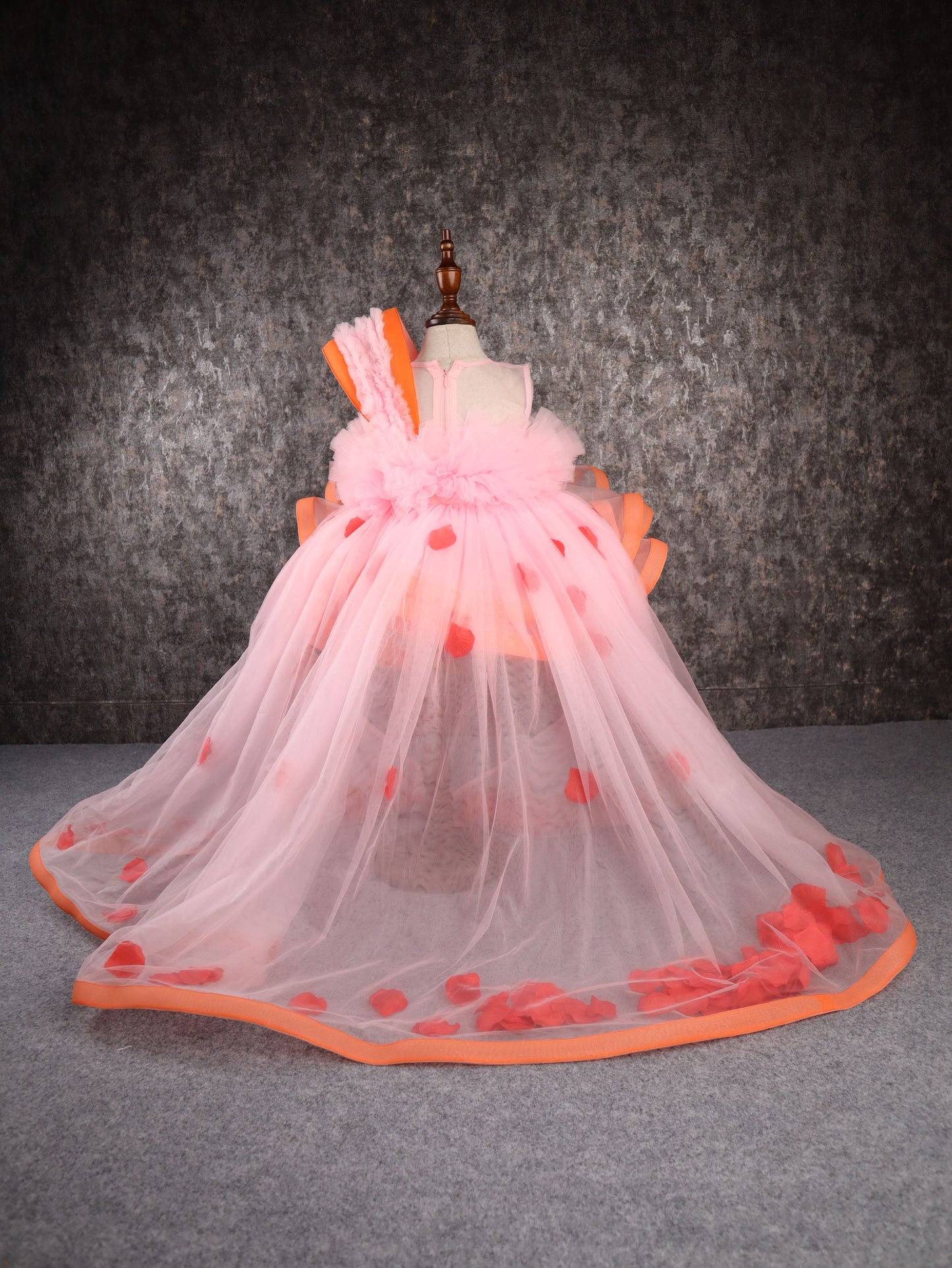 Orange Pink Falling Petals Dress