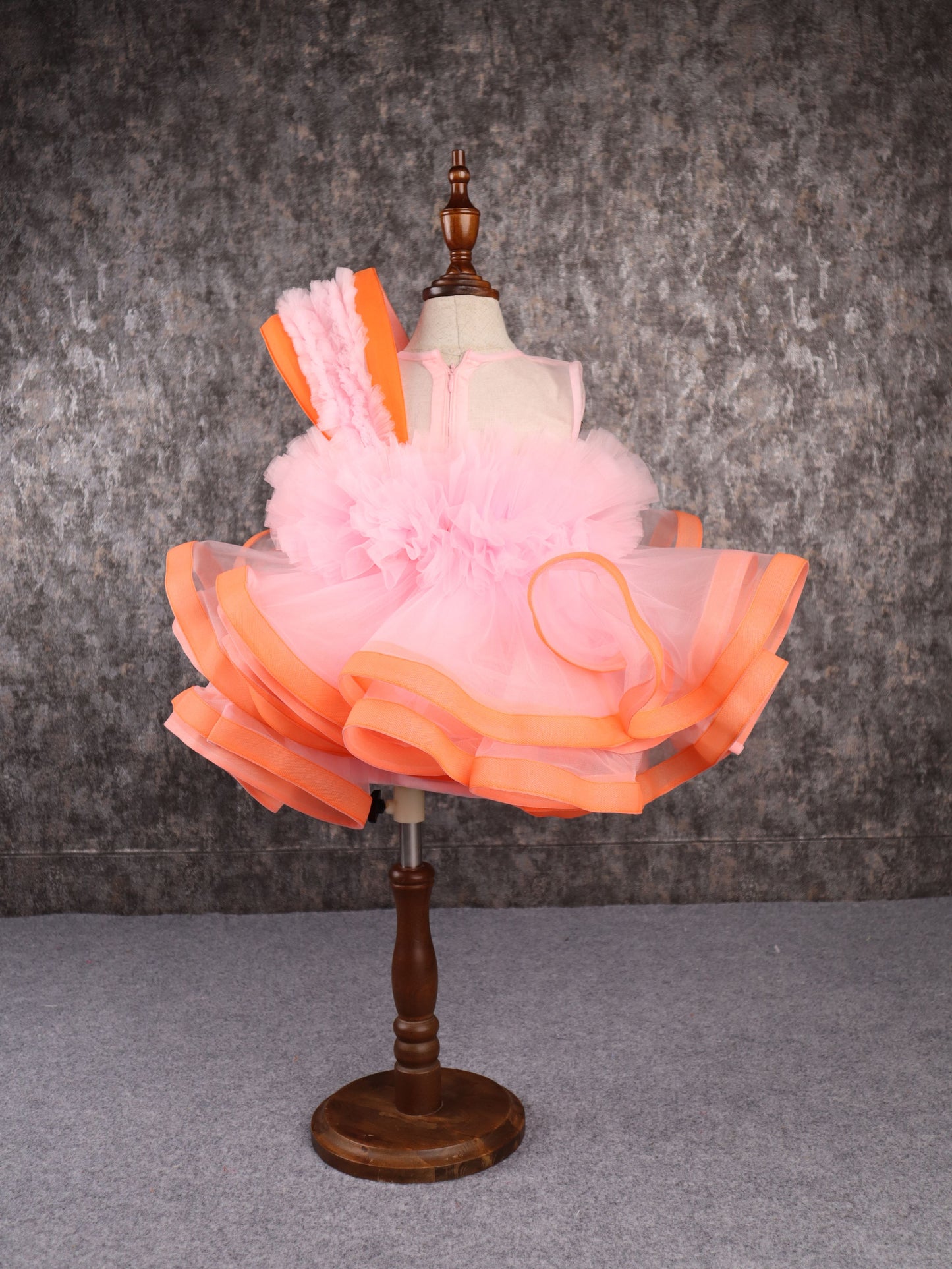 Orange Pink Falling Petals Dress