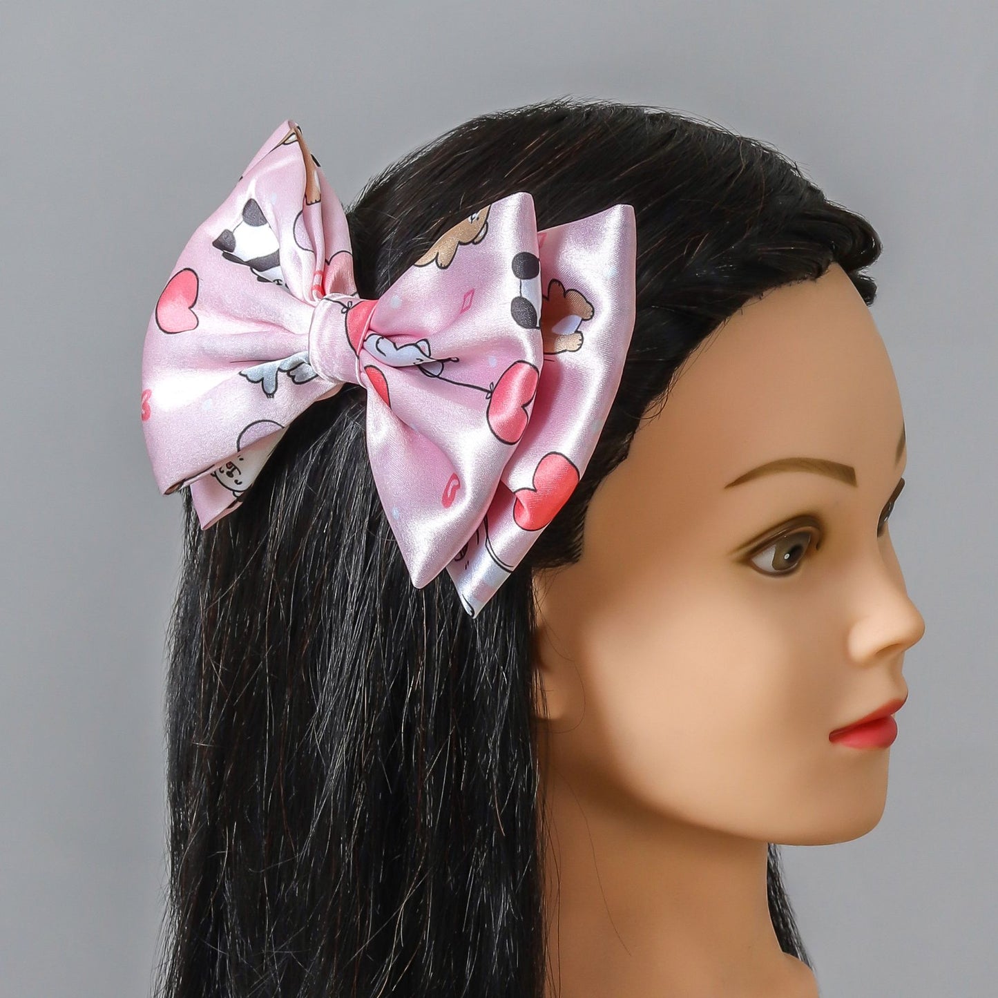 Dual bow with teddy prints bow