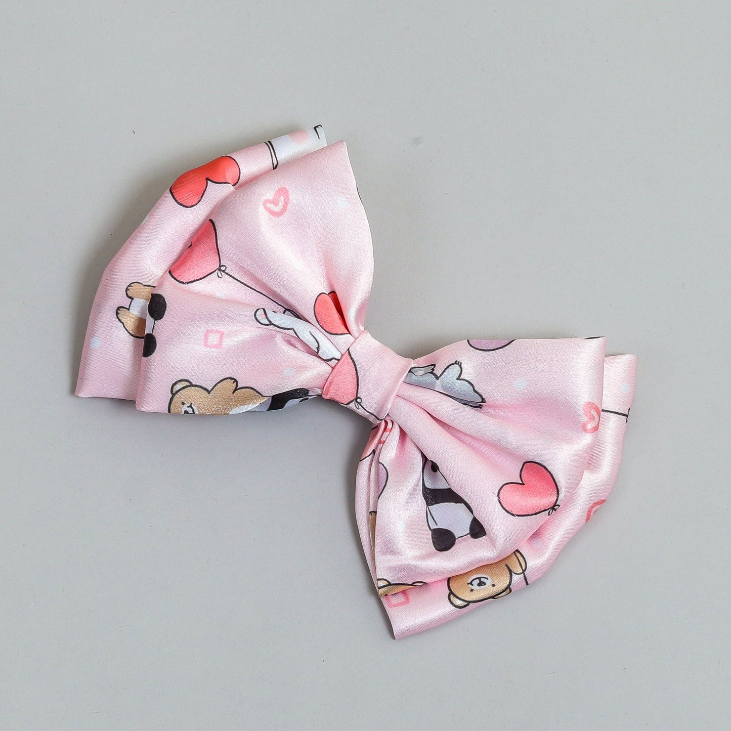 Dual bow with teddy prints bow