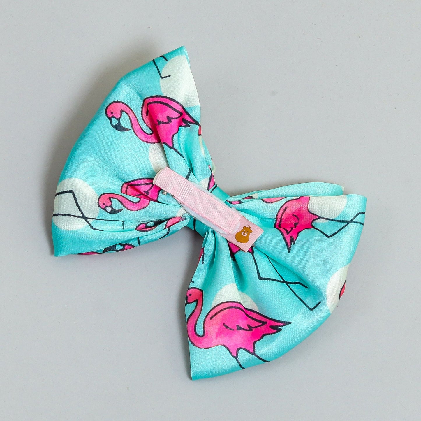 Dual bow with Flamingo bird print bow