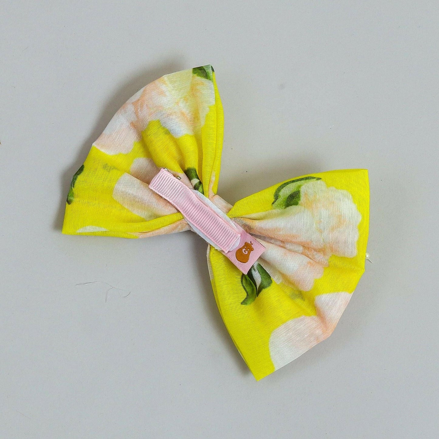 Pear Bear Beautiful flower print bowie with pearl strings.