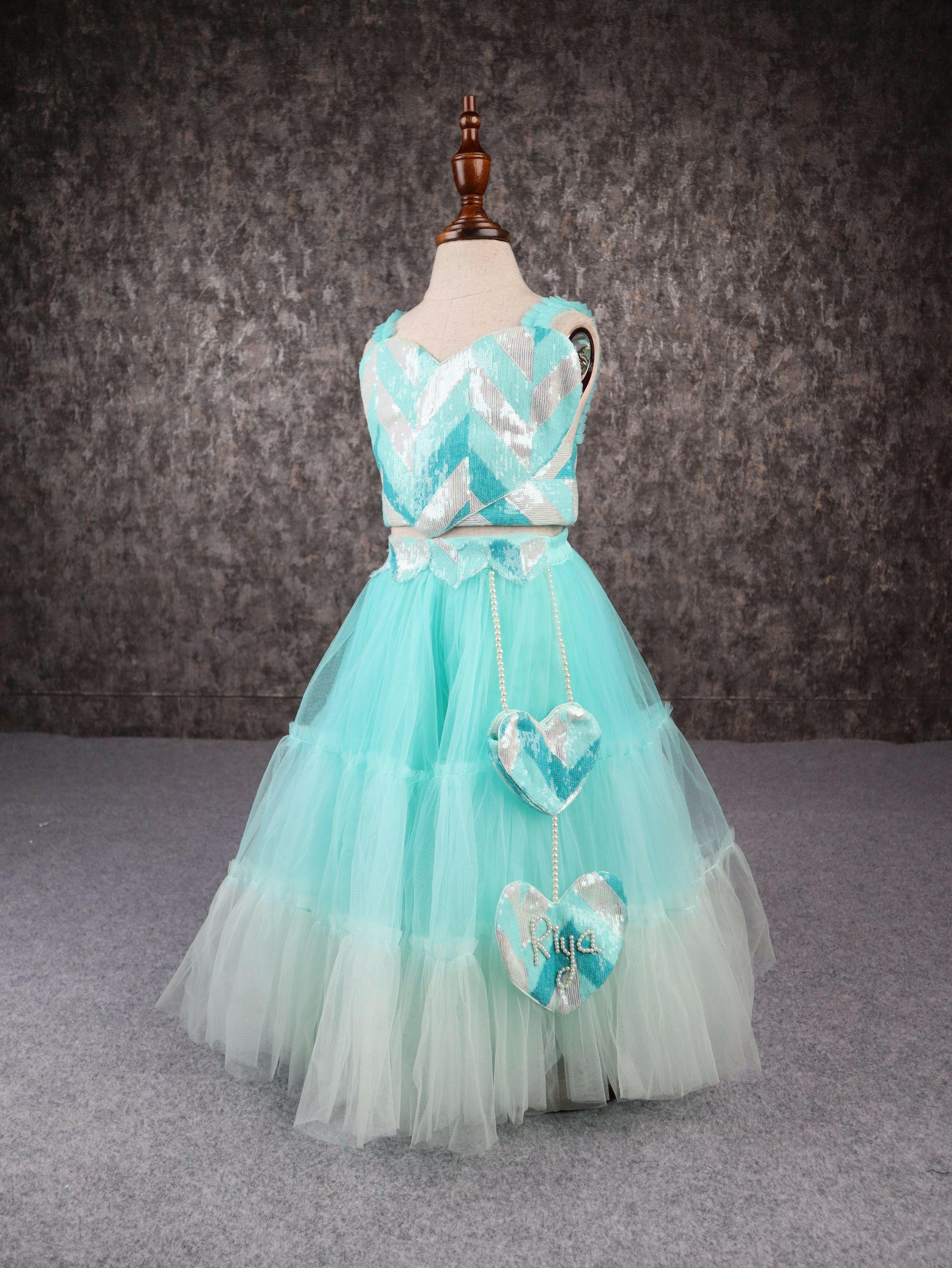 Pear Bear Beautiful Heart Shape Ombre Sharara.