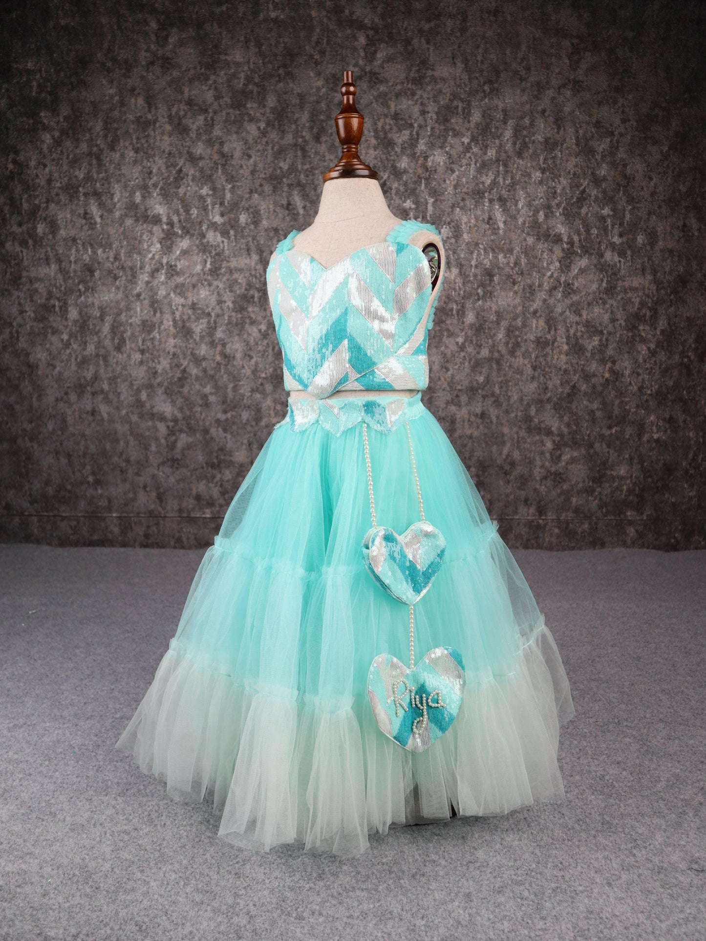 Pear Bear Beautiful Heart Shape Ombre Sharara.