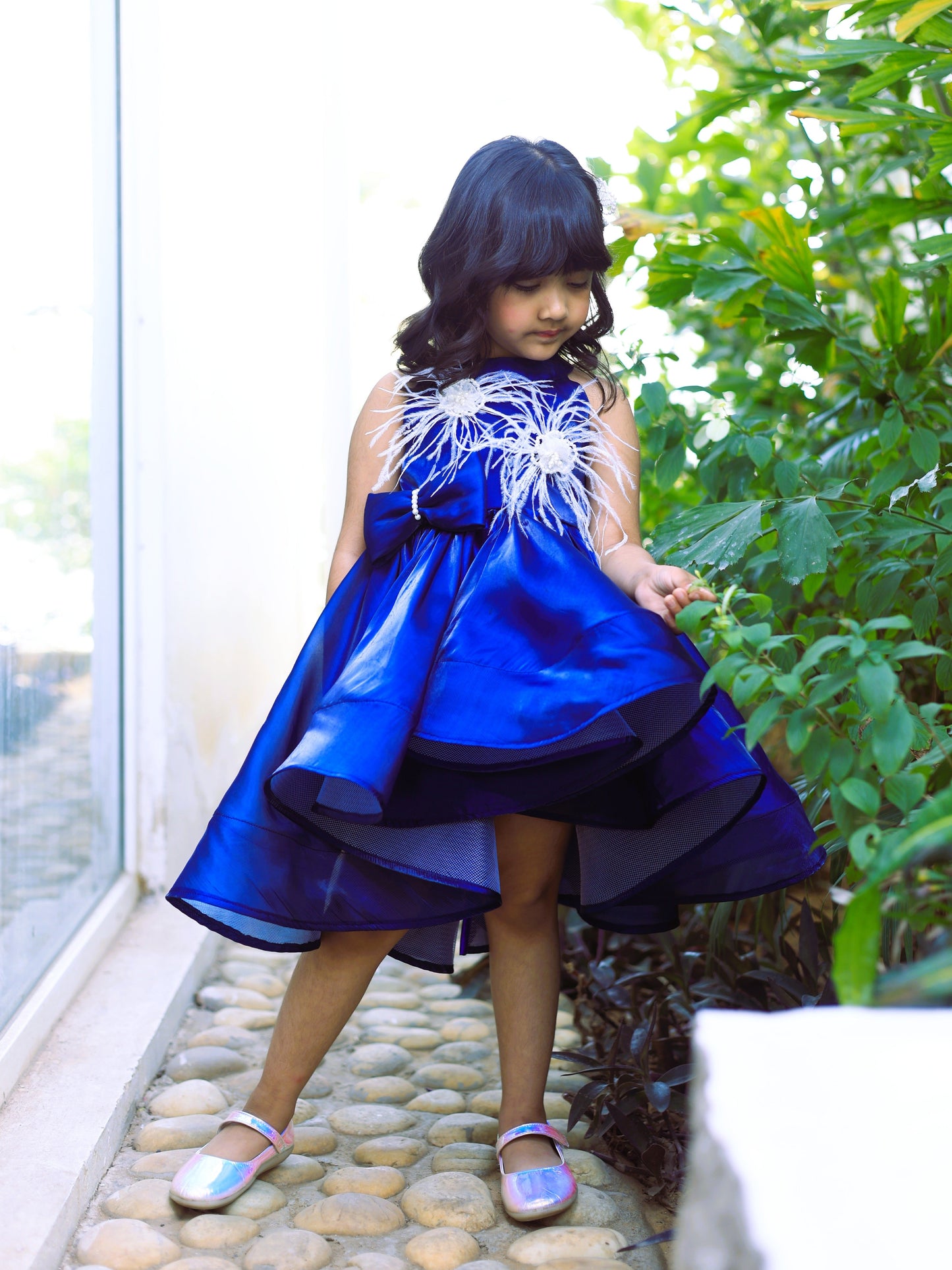 Pear Bear Blue High Low Dress.