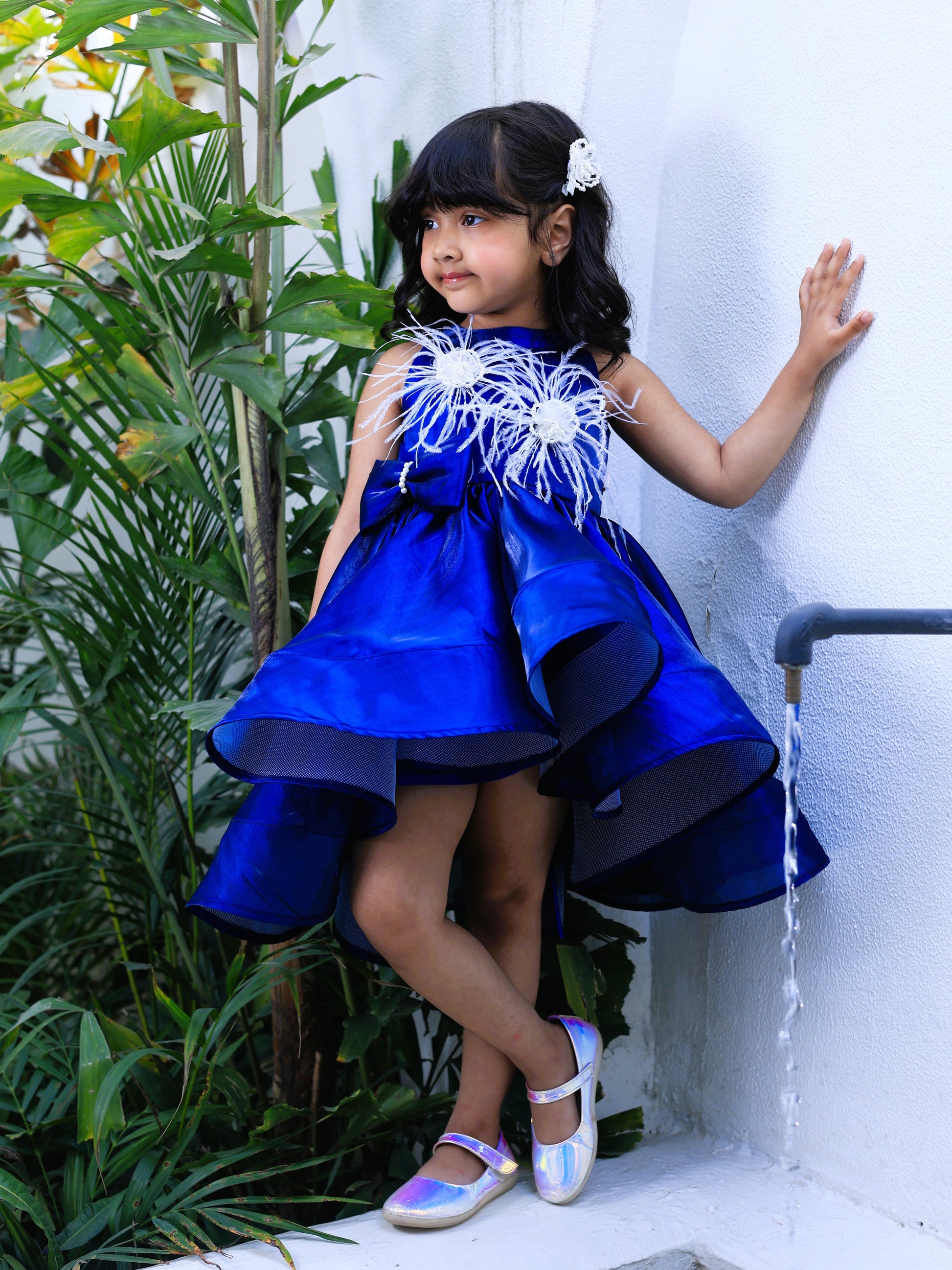 Pear Bear Blue High Low Dress.