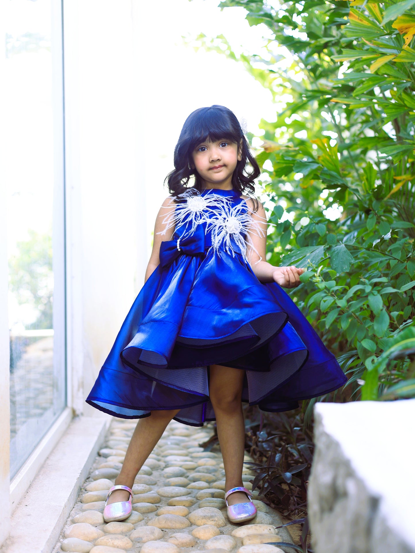 Pear Bear Blue High Low Dress.
