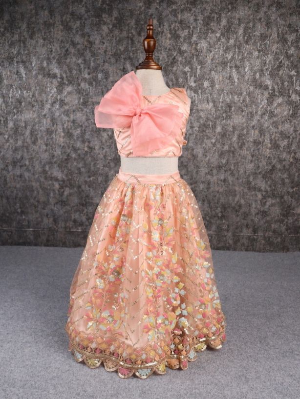 Pear Bear Classy Multicoloured Embroidered Lehenga.