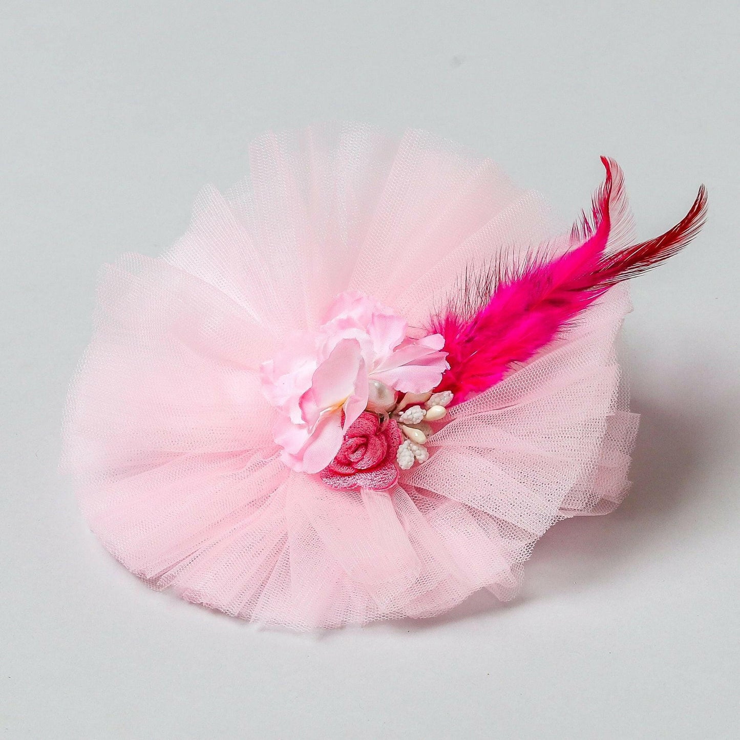 Pear Bear Cute Floral Pink Hair Clip.