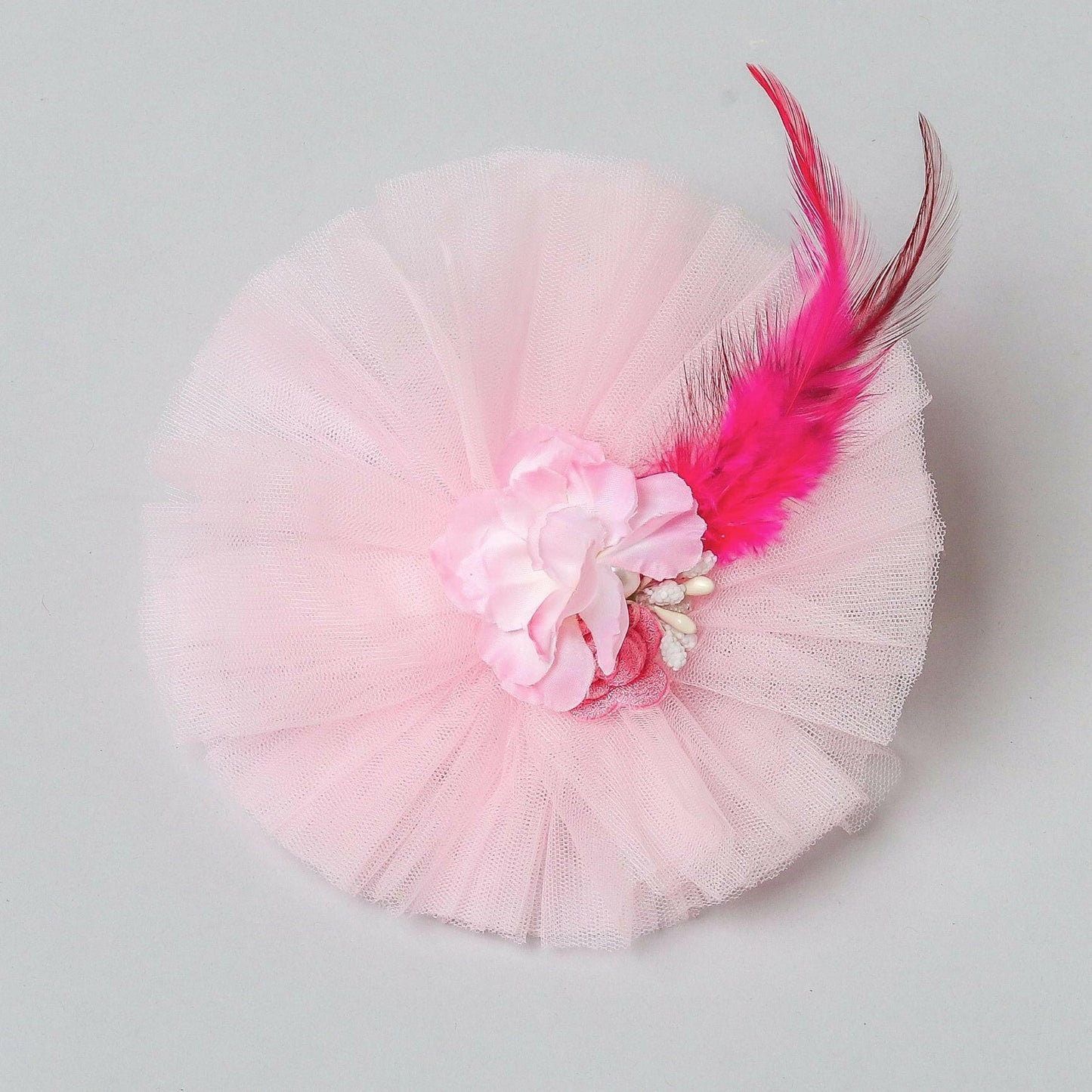 Pear Bear Cute Floral Pink Hair Clip.