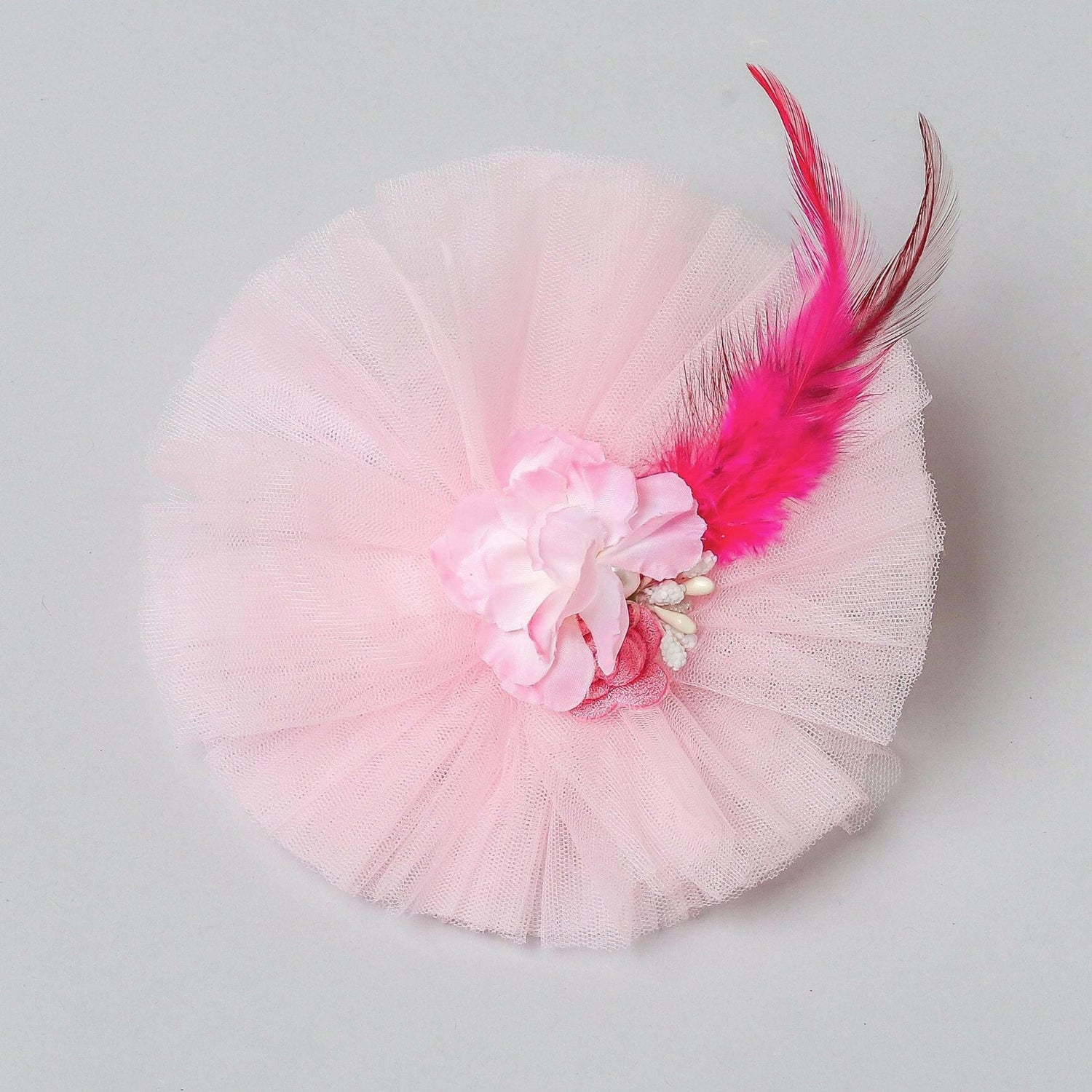 Pear Bear Cute Floral Pink Hair Clip.