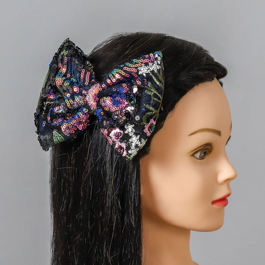 Pear Bear Dazzling sequence embroidered bow.