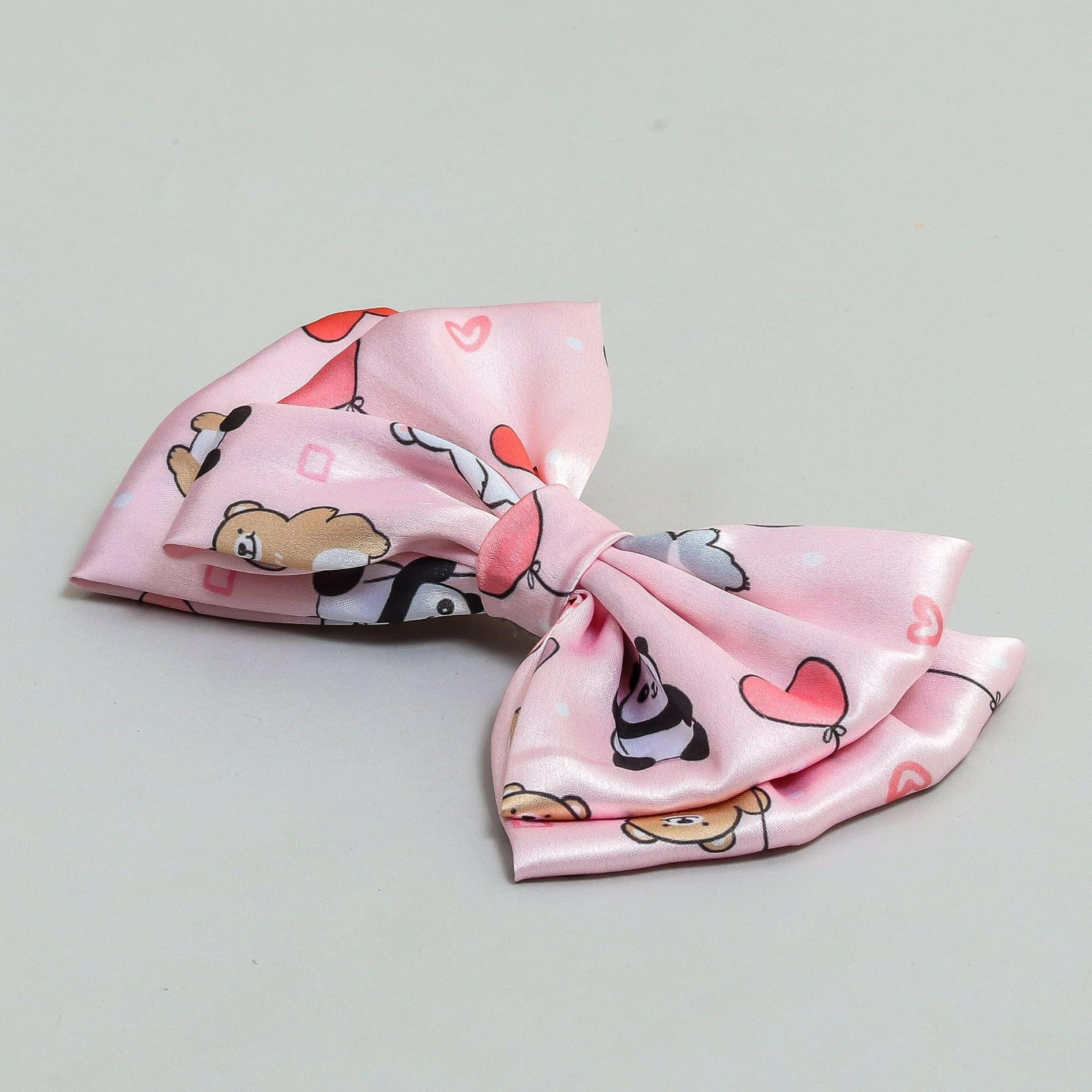 Pear Bear Dual bow with teddy prints bow.