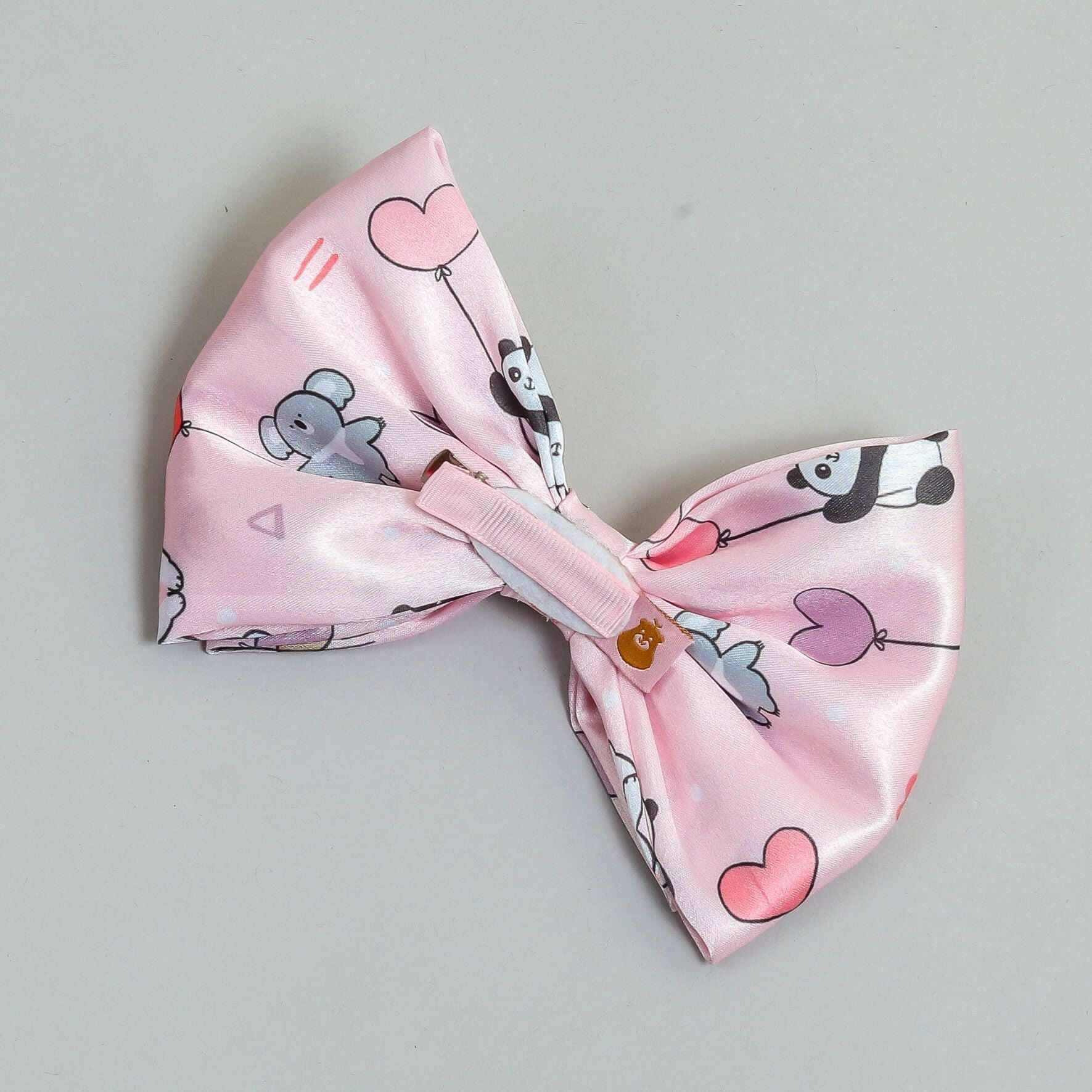 Pear Bear Dual bow with teddy prints bow.