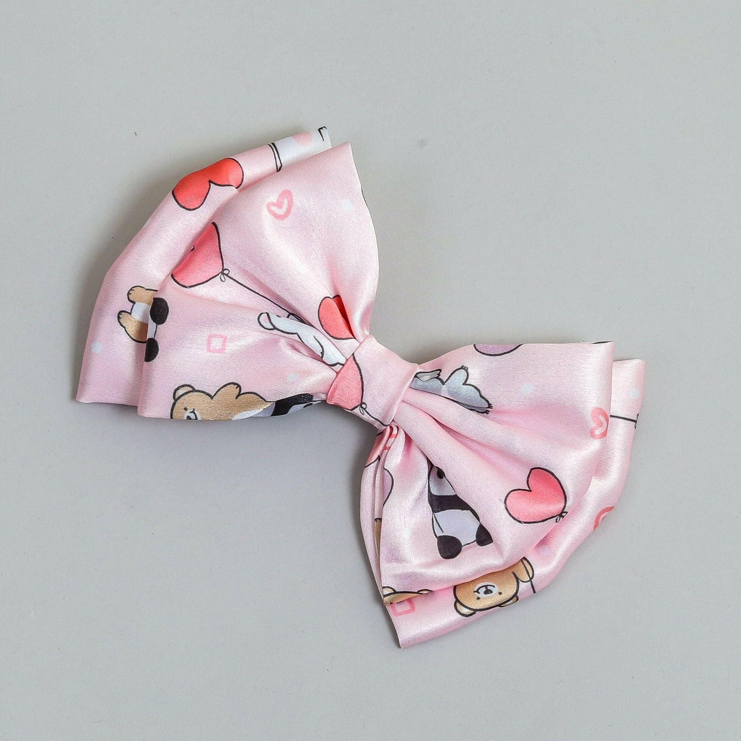 Pear Bear Dual bow with teddy prints bow.