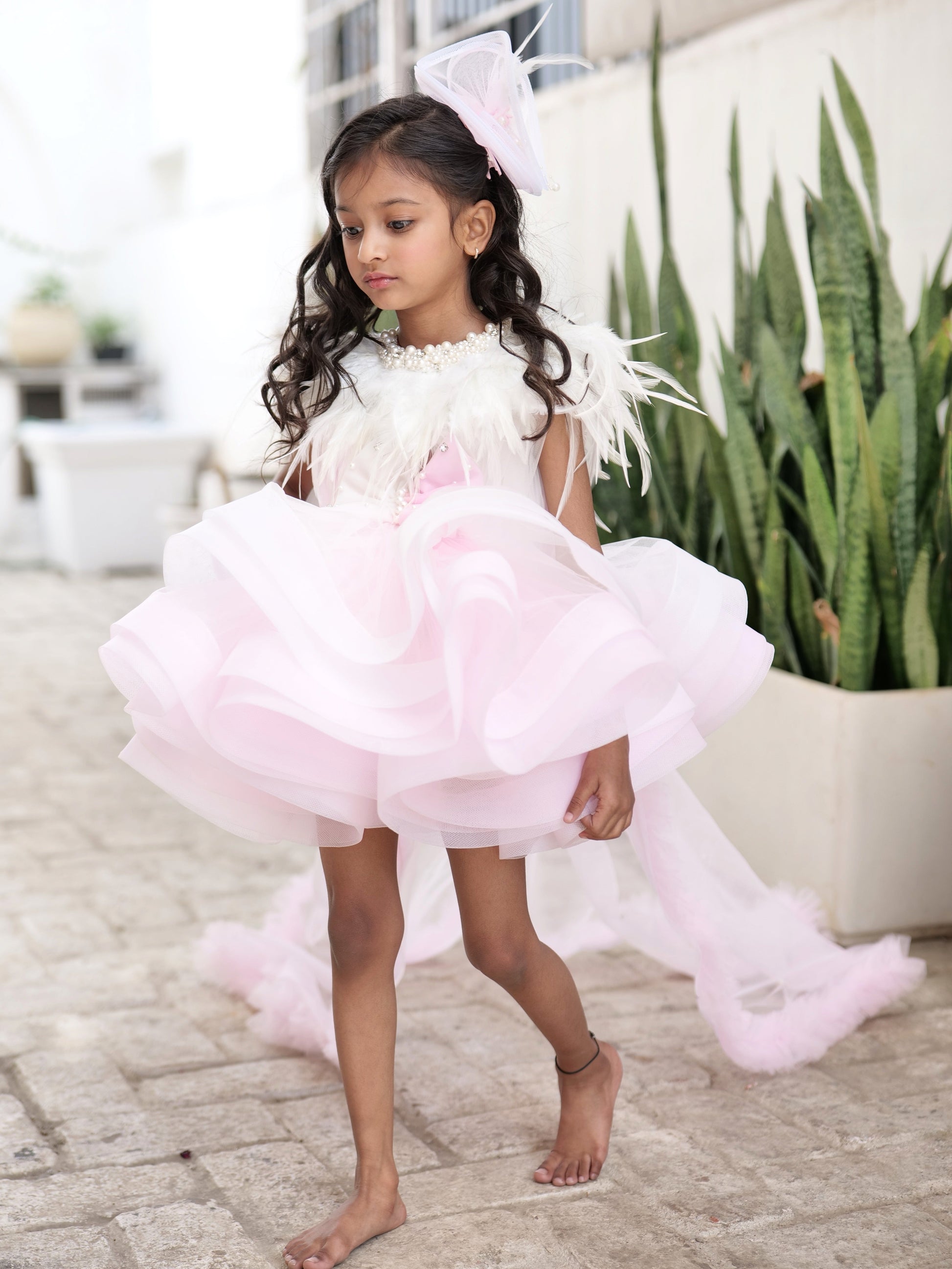 Pear Bear Dual-Colour Princess Net Flared Dress - Shop Pear Bear Dual-Colour Princess Net Flared Dress - Shop