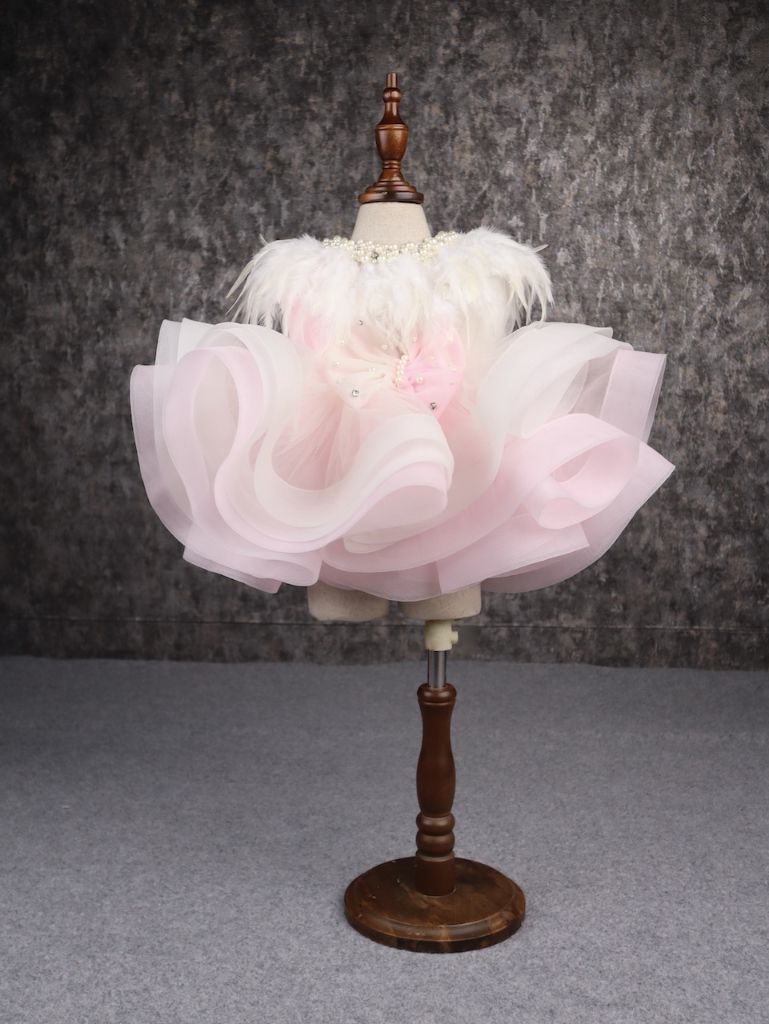 Pear Bear Dual-Colour Princess Net Flared Dress.