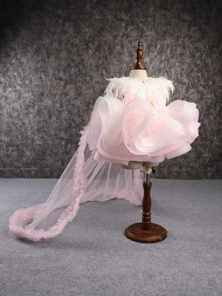 Pear Bear Dual-Colour Princess Net Flared Dress.