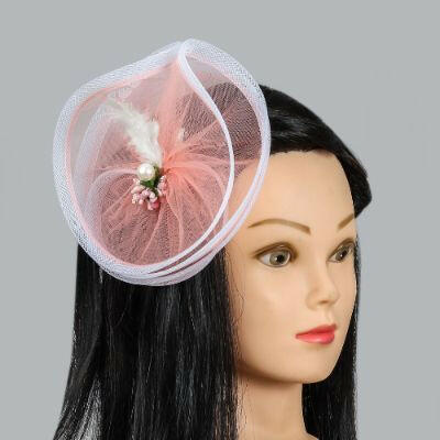Pear Bear Fancy Twisted Salmon Pink Alligator Hair Clip Fascinator.