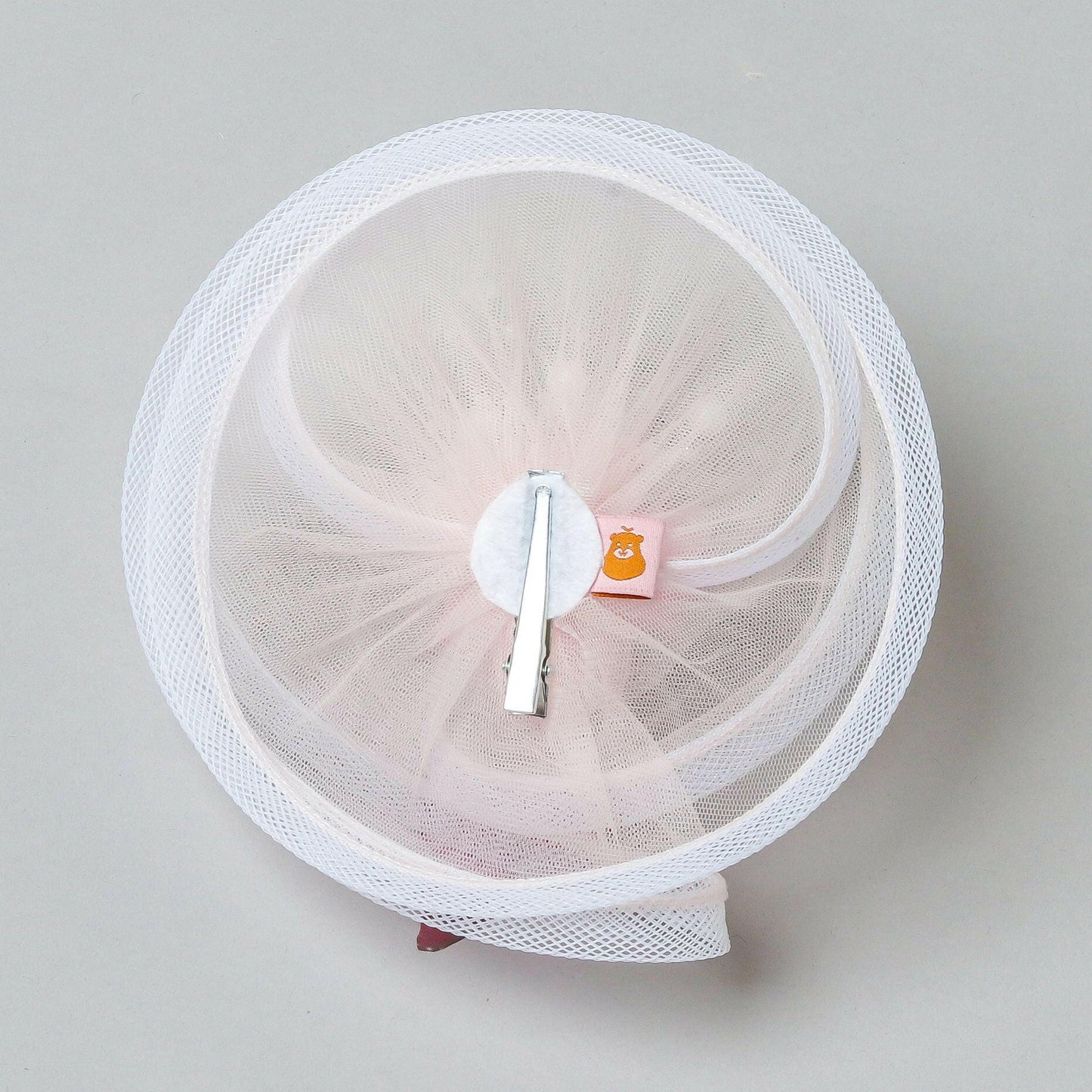 Pear Bear Flower & Butterfly Embellished Twisted Peach Hair Fascinator.