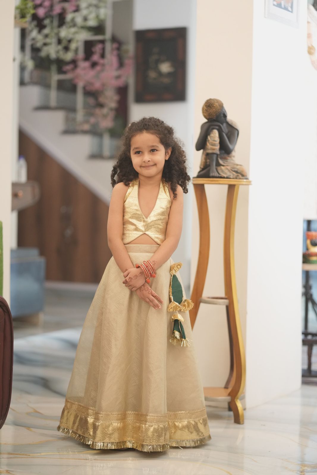 Pear Bear Halter Neck Stylish Top And Lehenga.