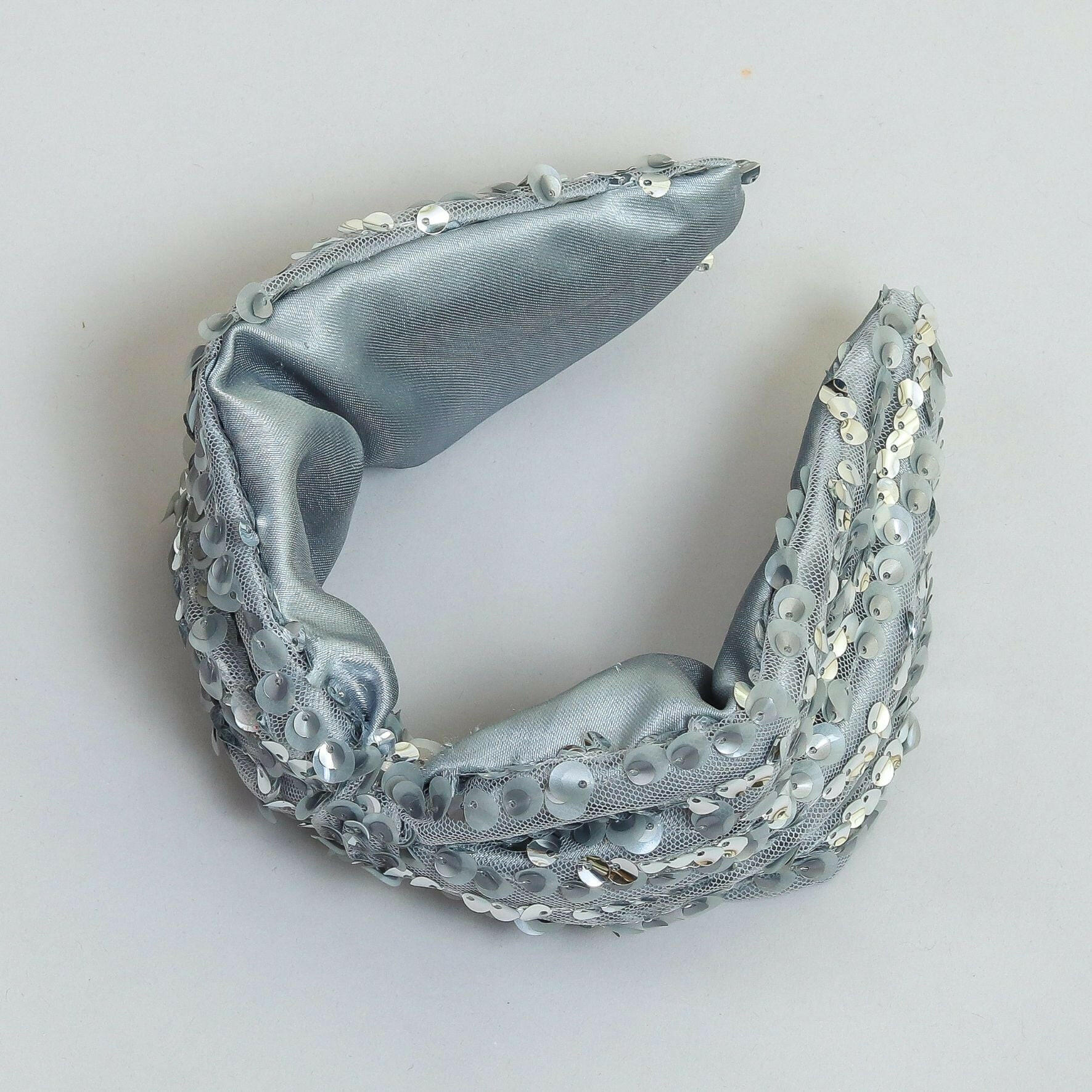 Pear Bear Heavy Sequins Embellished Grey Hair Band.