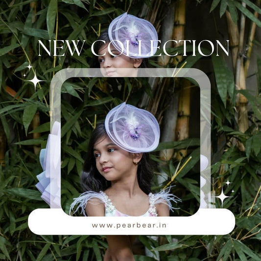 Pear Bear Lavender Butterfly Net Alligator Hair Clip Fascinator.