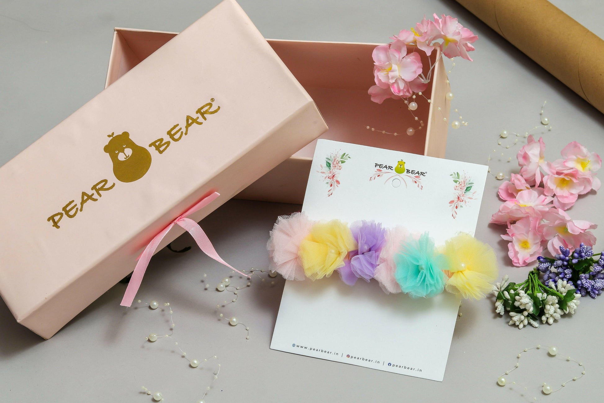 Pear Bear Multi Colour Flower Hair Band.