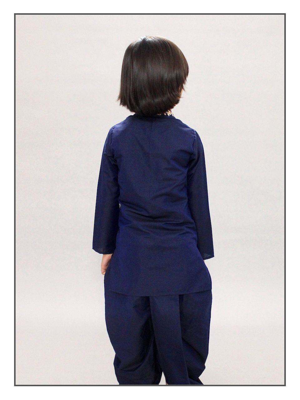 Pear Bear Navy Midnight Dhoti Kurta Set.