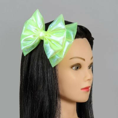 Pear Bear Neon Green Shimmery Cute Hair Clip.