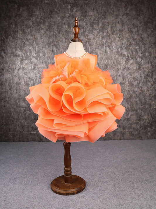 Pear Bear Orange Feather Dress.