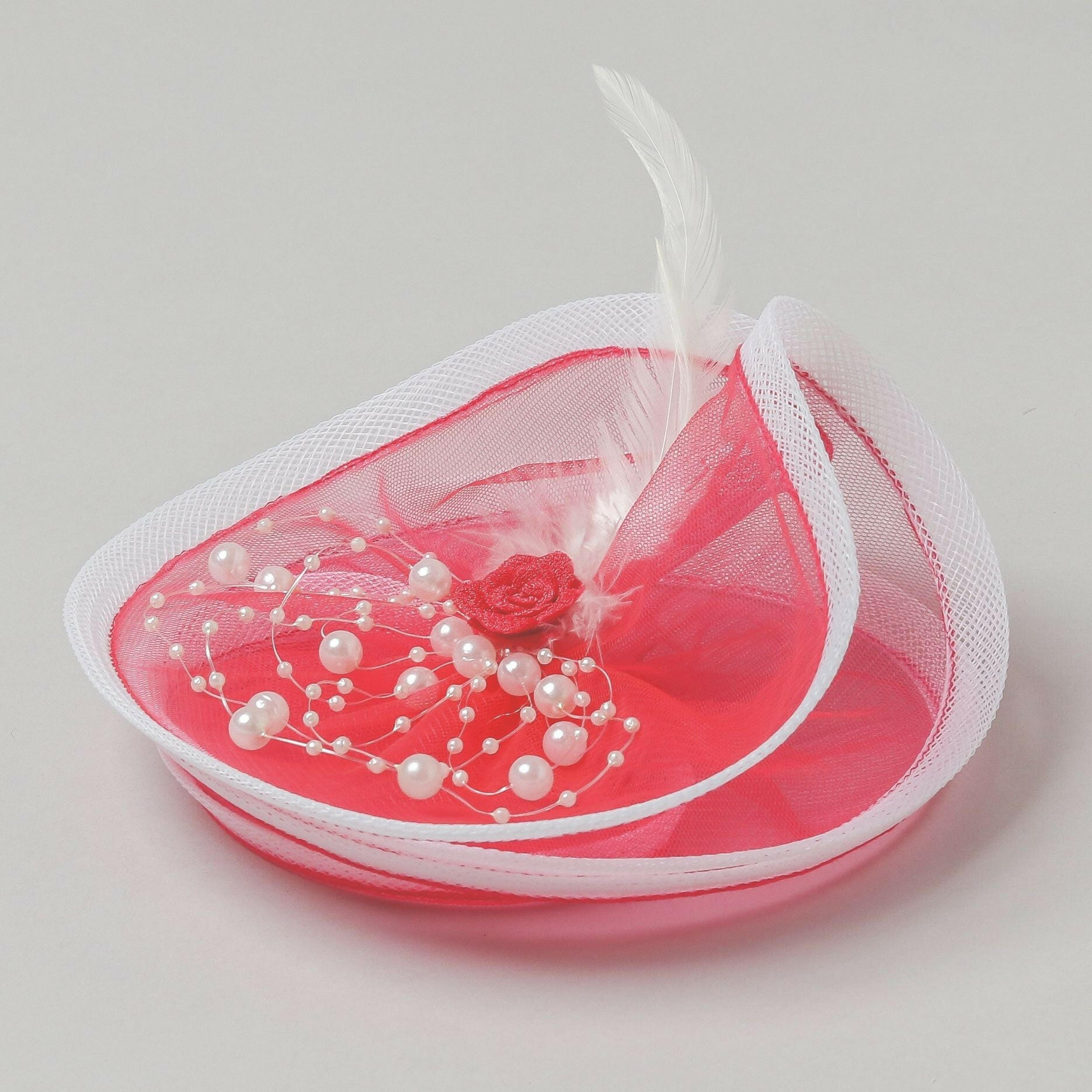 Pear Bear Pearly Hot Pink Hair Clip Fascinator.