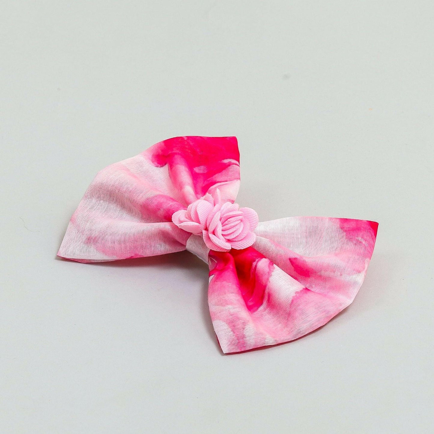 Pear Bear Pretty pink flower bow.