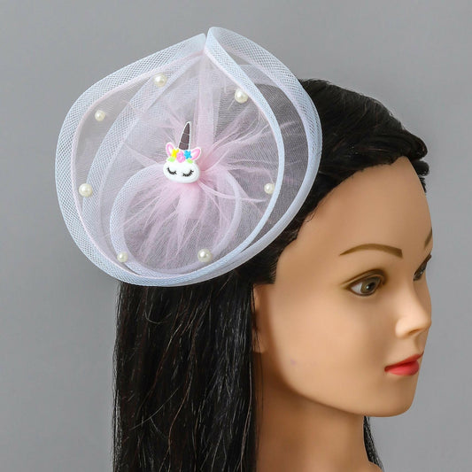 Pear Bear Pretty pink Unicorn twisted fascinator.