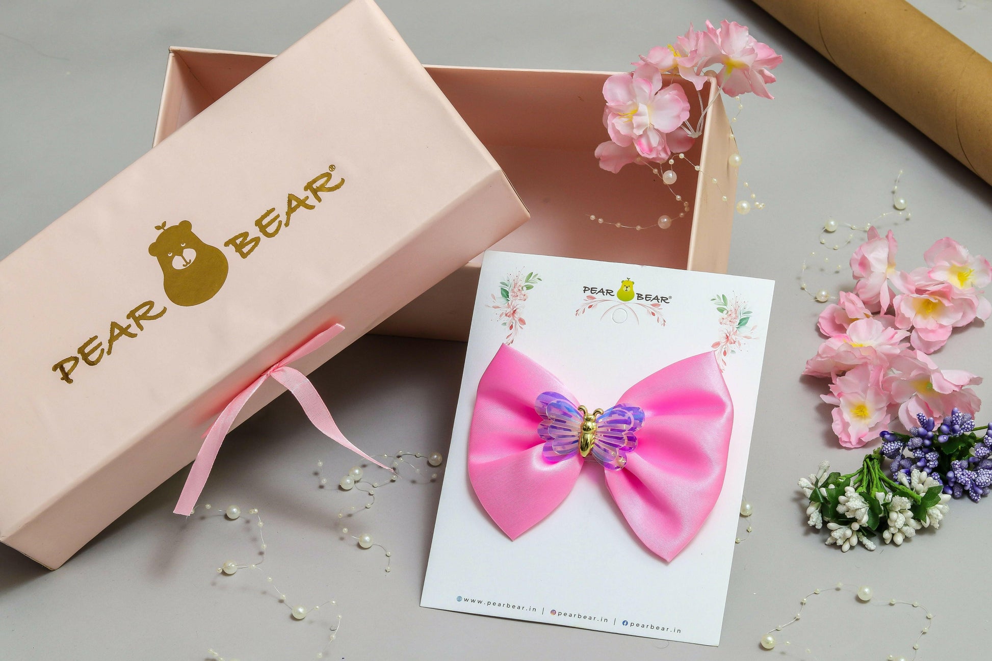 Pear Bear Shiny butterfly bow.